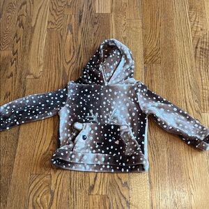 H&M Kids Brown and White Dot Hoodie reindeer